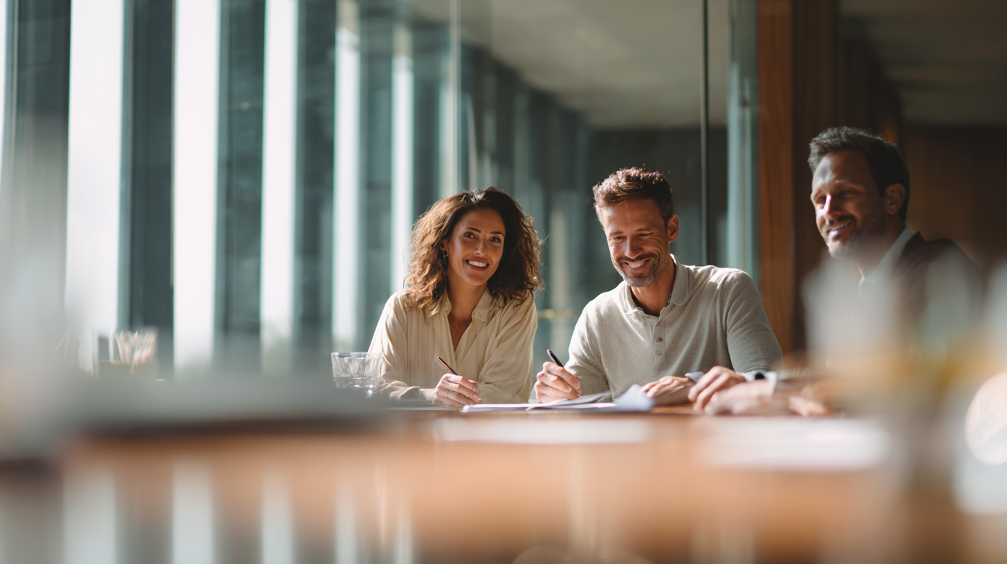 Signing closing documents at title company