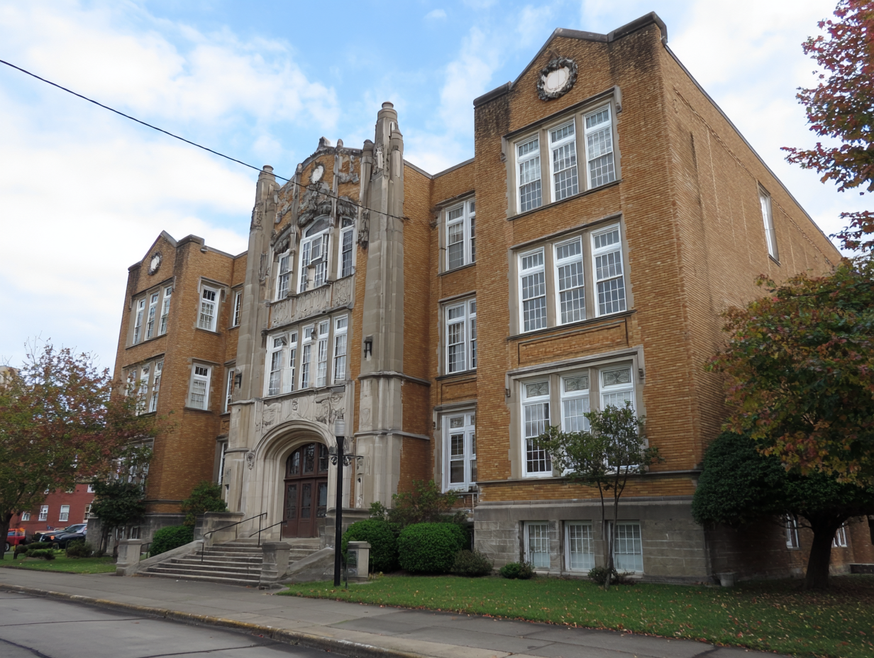 School campus and families